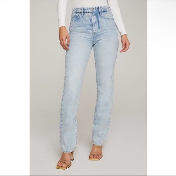 GOOD AMERICAN | Good Boy High Rise Jeans Light Wash Blue643 Women’s Size 2/26 - Picture 1 of 13
